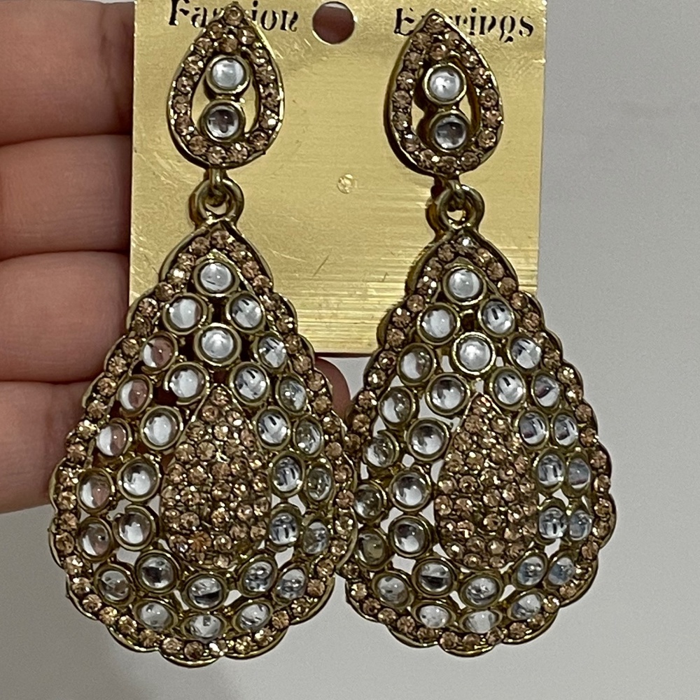 Bronze Teardrop Earrings Jhumka